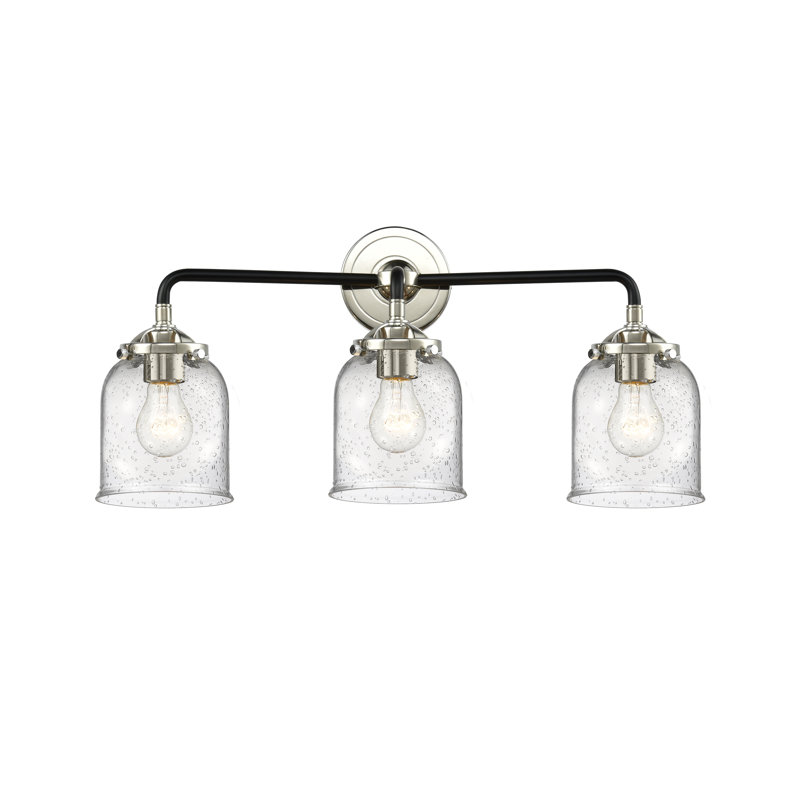 Éclairage pour salle de bain 2 lumières Bonomo, DEL, Plaqué fumé, Nickel noir poli