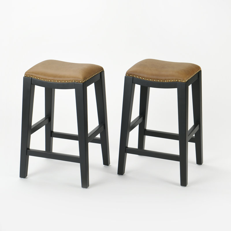 Tabouret de comptoir 24 po Jhordyn, Brun clair et noir