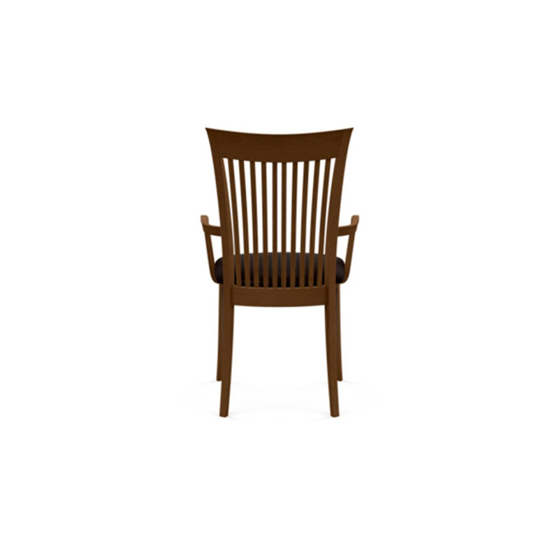 Sarah Upholstered Arm Chair, Saddle Cherry, Ebony Leather
