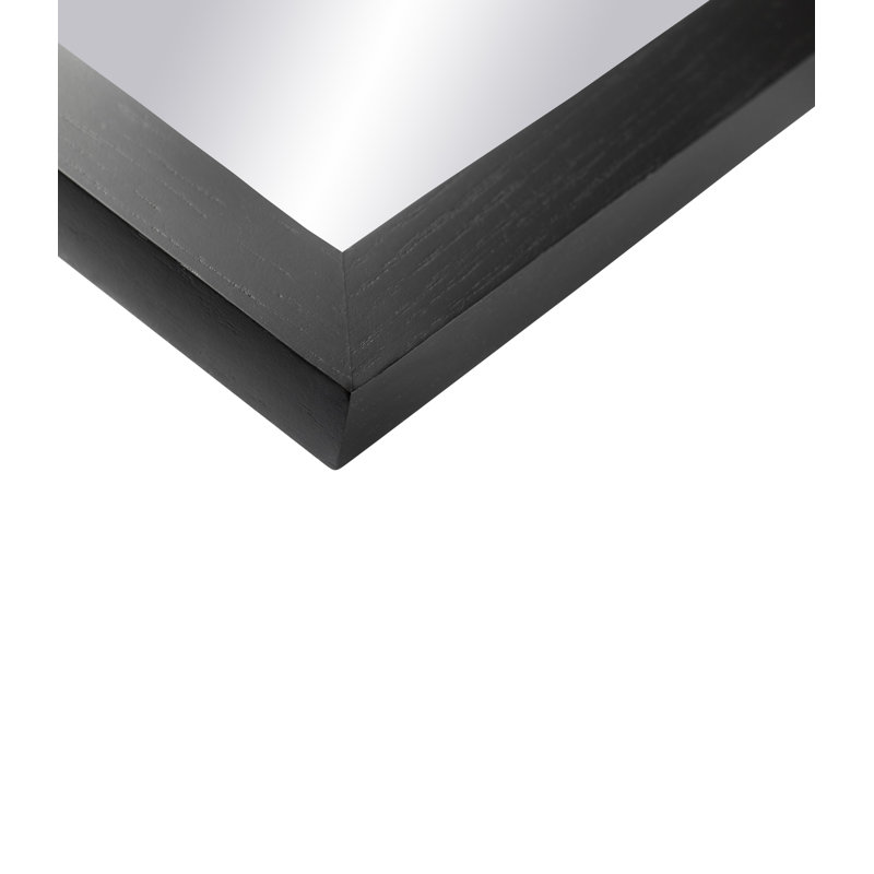 Mosso Arch Solid Wood Mirror, 35.43" x 15.75", Black