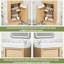 Meuble-lavabo rustique avec lavabo réversible en résine - Porte à pousser et tablette réglable