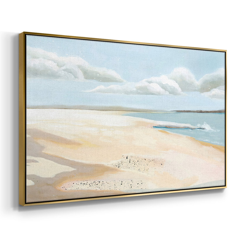 «Sandy Getaway II», reproduction sur toile avec cadre flottant, H 25 po x l 37 po x P 2 po, Or