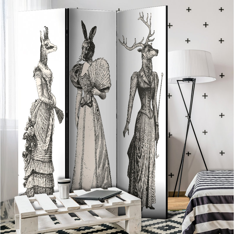 Stanton 172cm H Solid Wood Folding Room Divider, 3