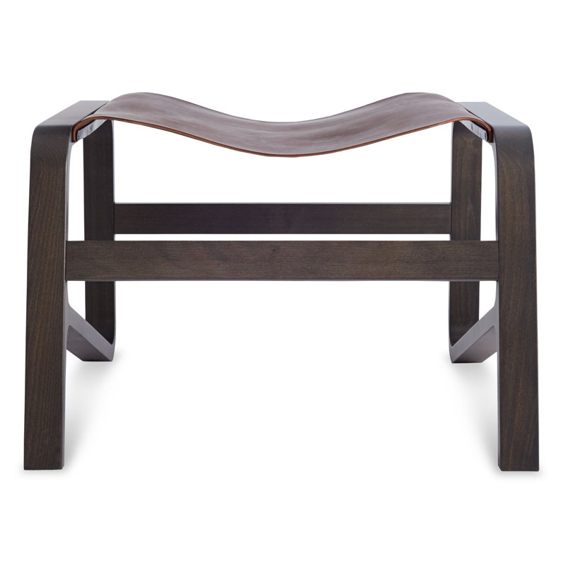 Toro Ottoman, Chocolate Genuine Leather, Smoke