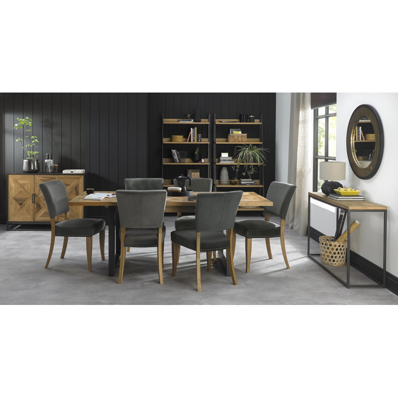 Phillippi Extendable Rectangular Dining Table with Steel Base, H77 x L190 x W100cm