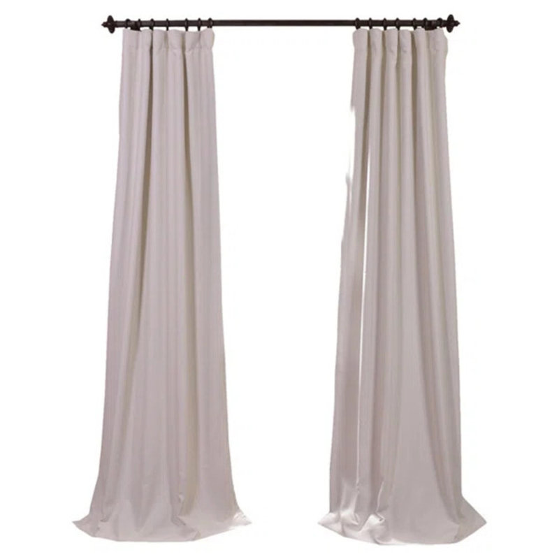 Rayne Vintage Textured Faux Dupioni Silk Room Darkening Curtains Window Single Curtain Panel, 50" W x 84" L, Nassau Blue