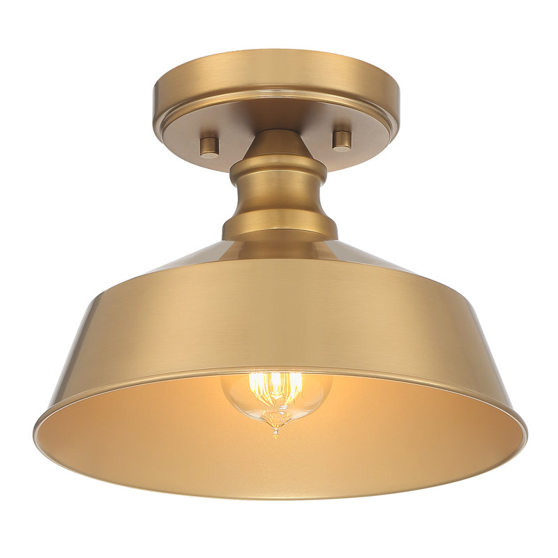 Plafonnier semi-encastré 1 lumière 10 po Jeb, Laiton naturel