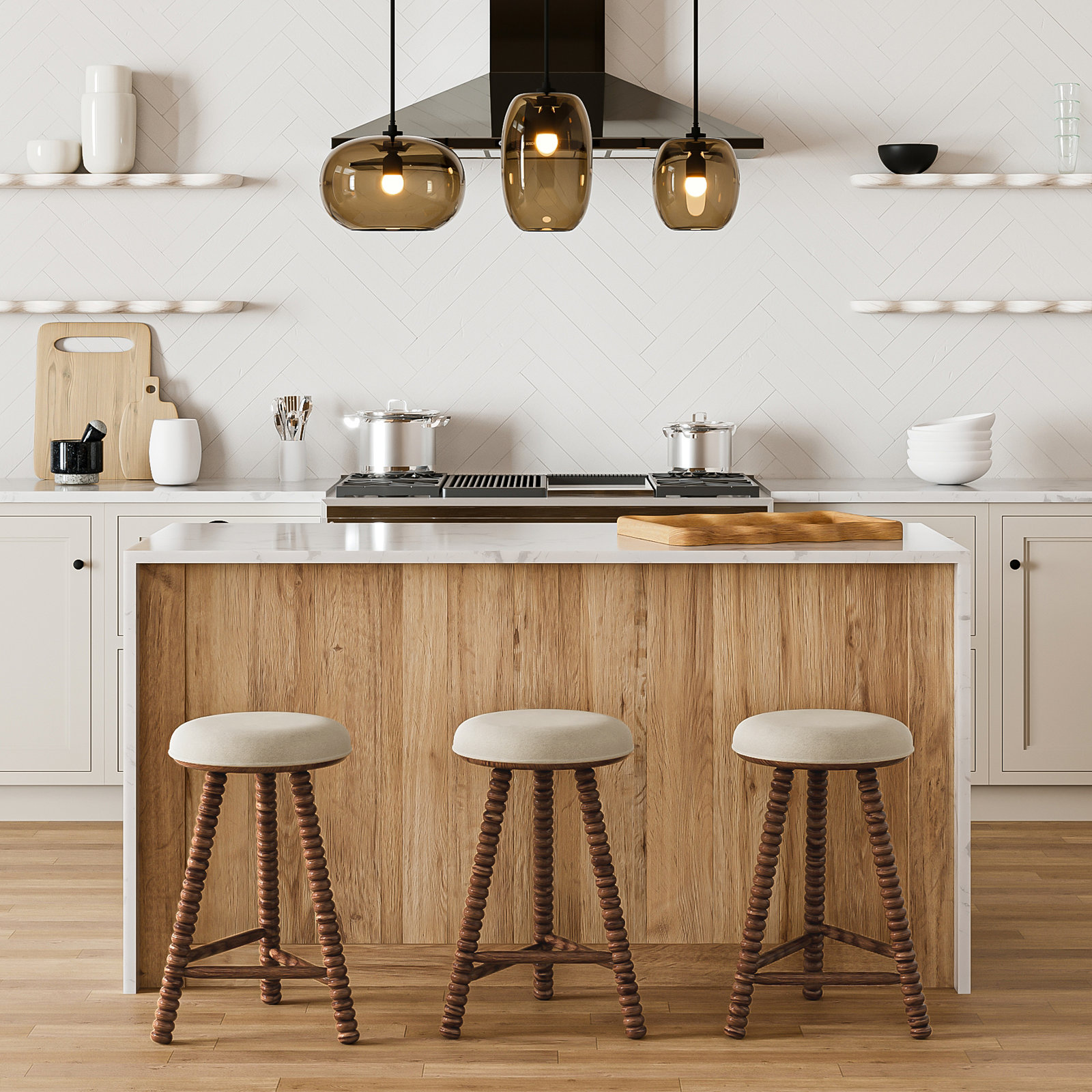 Alyson 24 " Linen Bar Stool, Brown