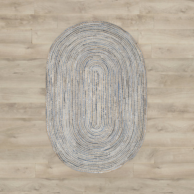 Tapis en jute tissé à la main Williar, Ovale 3 pi x 5 pi