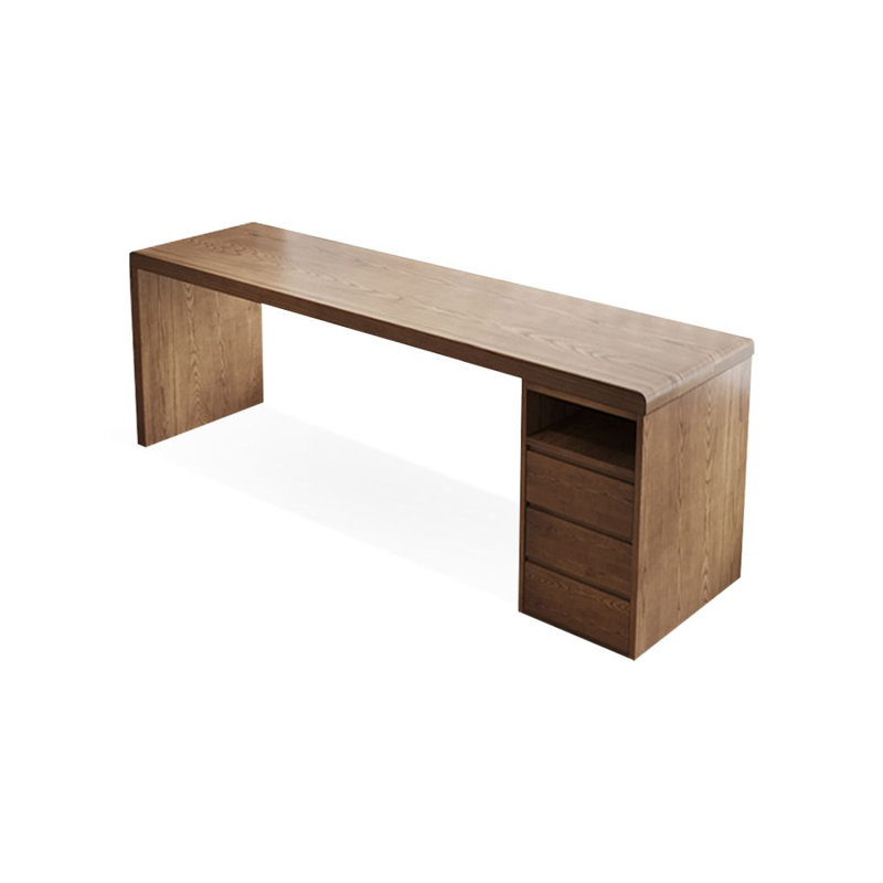 Bureau de direction rectangulaire en bois massif avec tiroirs Burlywood, H 29,53 po x l 62,99 po x P 23,62 po