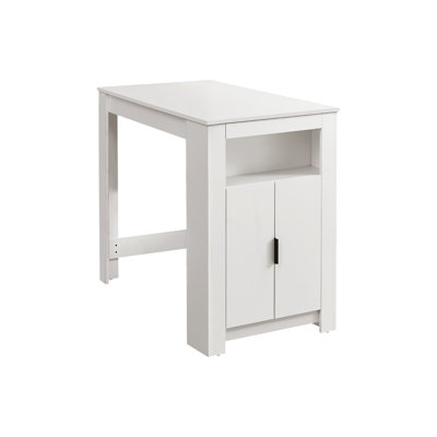Dining Table, 48" Rectangular, Counter Height, Kitchen, Small, Storage, White Laminate, Contemporary, Modern