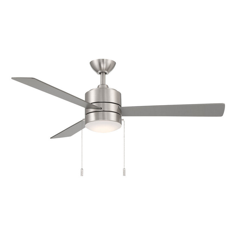 Frusina Ceiling Fan with LED Lights, Nickel/Silver