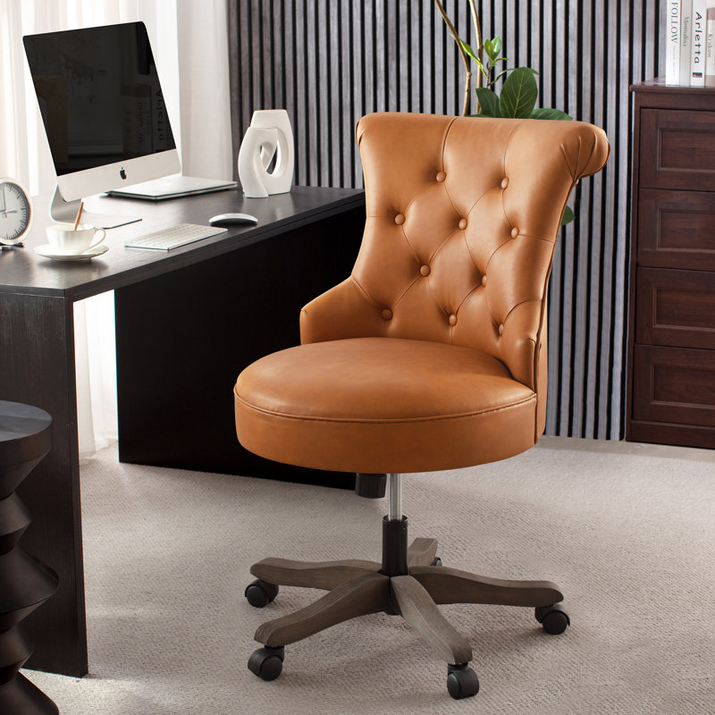 EUHUIMO Task Chair, Caramel Tan Leather