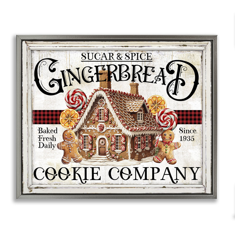 Art mural sur toile Gingerbread, H 17 po x l 21 po, Cadre flottant gris lustré