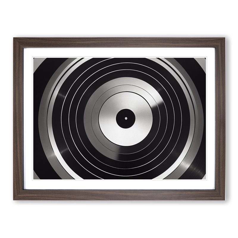 Glamorous Vinyl Record - Framed Print, 25cm H x 34cm W x 2cm D, Walnut