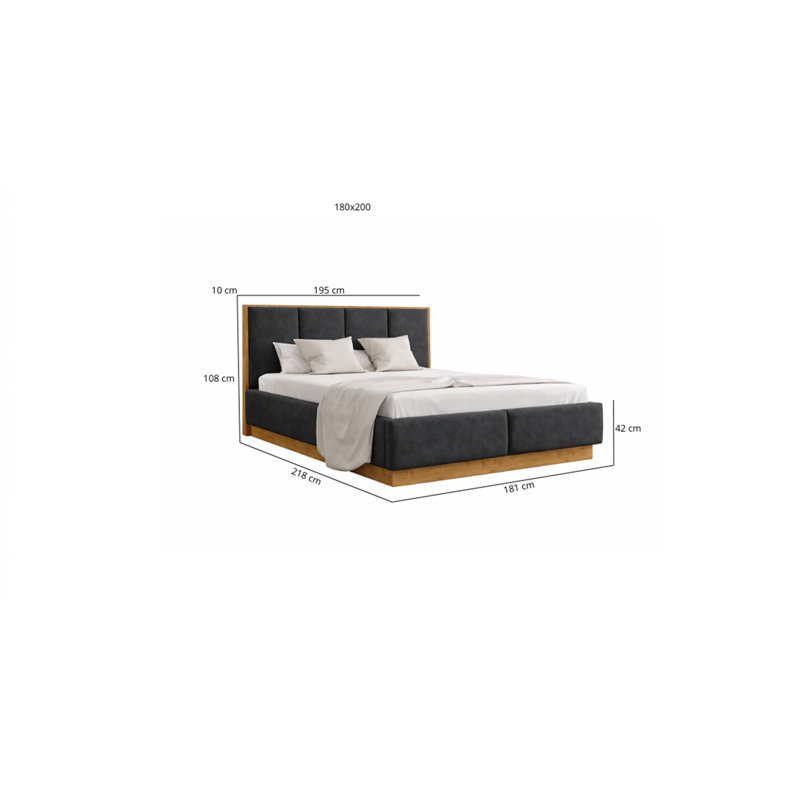 Upholstered Ottoman Storage Bed, Grey, Super King (6')