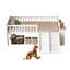 Lit plateforme simple en bois blanc avec tablette de rangement, glissoire, échelle et garde-corps, aucun sommier requis, assemblage facile-1665155633