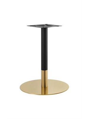 Base de table ronde de 23 po en acier inoxydable à finition dorée pour l'intérieur, 40 lb
