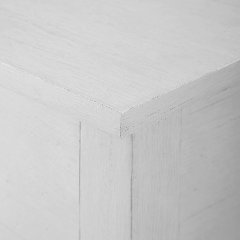 Cadhla 1-Drawer Nightstand with Open Shelf, Brushed White