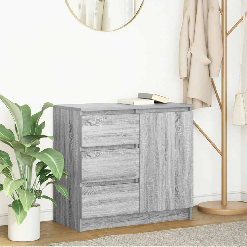 Sideboard With Drawer 71X35x65 Cm Engineered Wood, Grey Sonoma