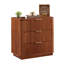 Commode 3 tiroirs en noyer 3 pièces, commode moderne de 27,6 po de large avec vague incurvée, idéale pour les entrées, imperméable et résistante aux rayures - Table de chevet pour petits espaces