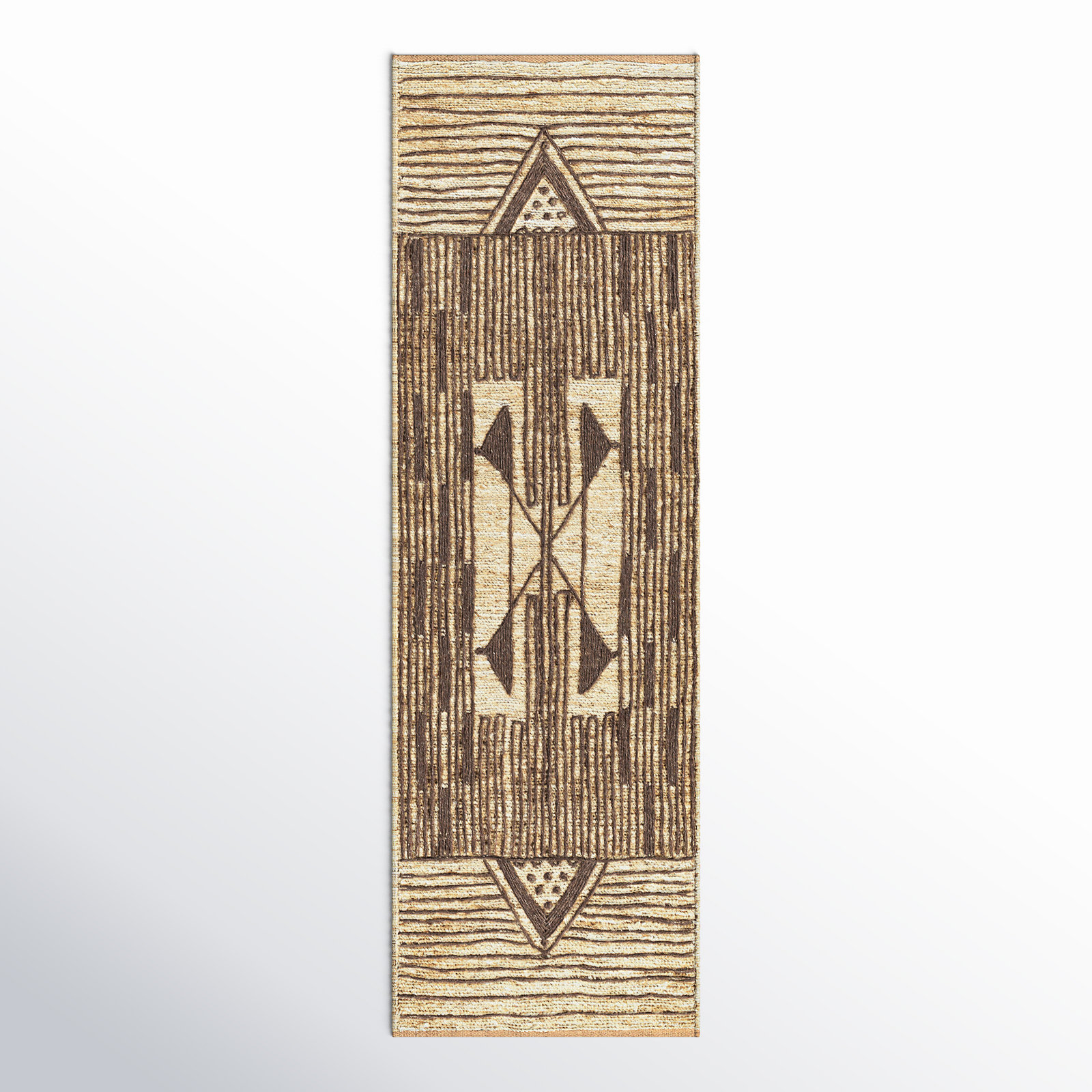 Boman Wheat Charcoal Hand-Knotted Jute Rug, Runner 2'6" x 8'