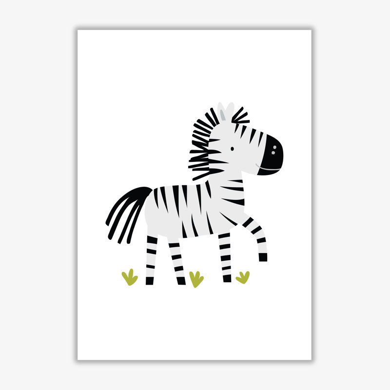 Children's Animals, Zebra - Print, No Frame, 30 cm H x 21 cm W x 1 cm D