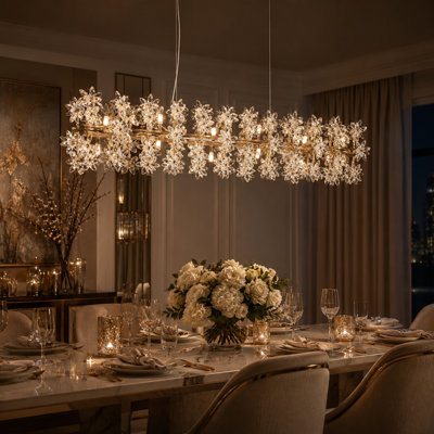 Lustre en cristal 18 lumières Bouquet - Doré