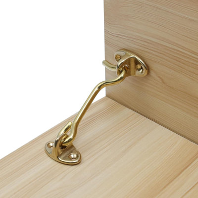 Domira Gold Hook & Eye Latch – Heavy Duty Stainless Steel Door Lock | 3, 4, 6, 8 Inch | Gate Hook And Eye Latch For Wooden Doors, Sheds, Barns, Windows & Garden Gates