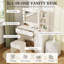 Dressing Table With LED Mirror & Storage Stool, White Vanity Desk With 3-Color & Dimmable Lights