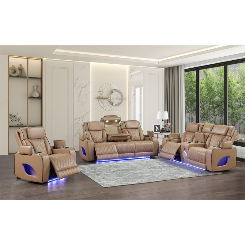 Fauteuil inclinable de style moderne Fortuner en bois et massage inclus - caramel