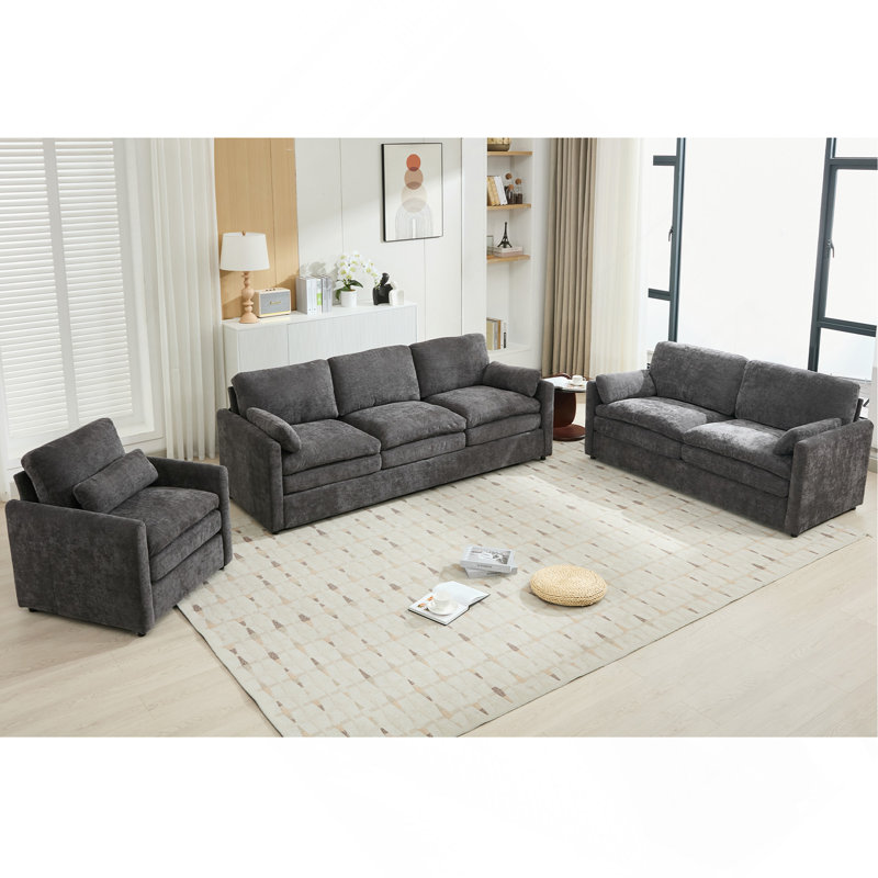 Ensemble de canapé rembourré Cozy, Gris