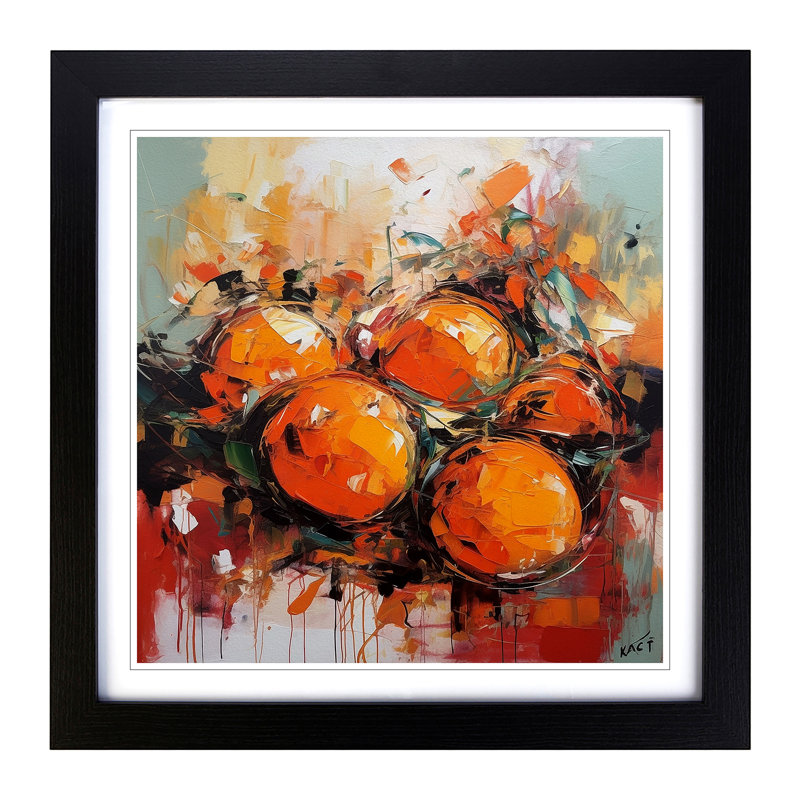 Orange FruitNo.1 - Framed Print, Black