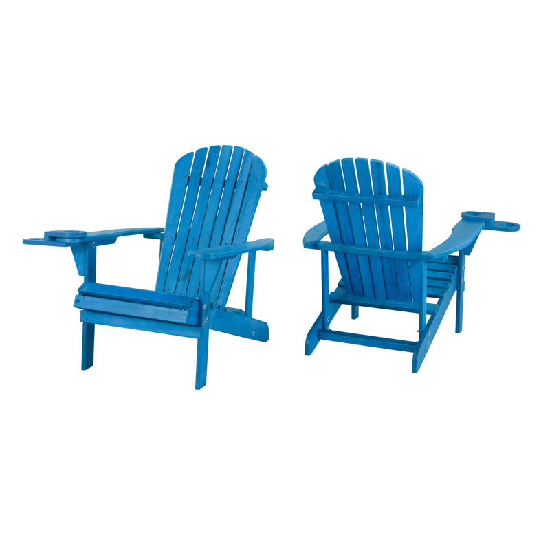 Chaise Adirondack en bois massif Apsana, Bleu ciel