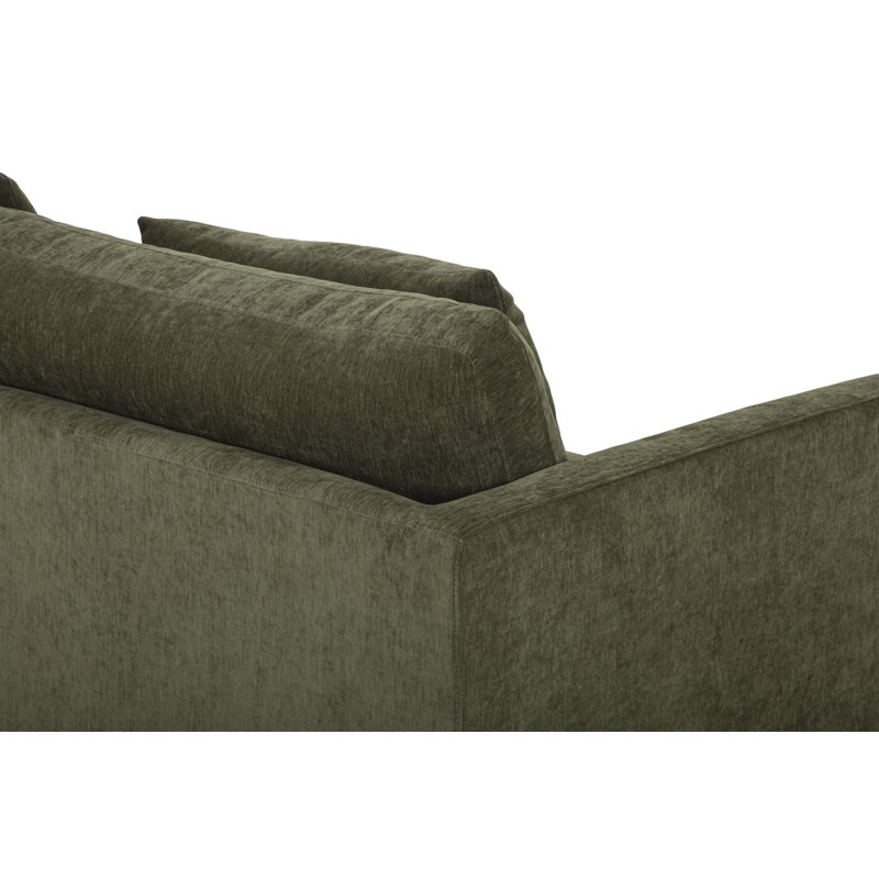 Canapé rembourré Kenji, Chenille performance vert olive