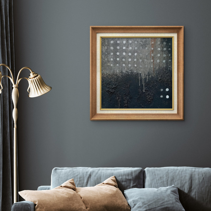 Art mural encadré de qualité supérieure - reproduction abstraite rétro pour décor de chambre à coucher - 26 po x 36 po