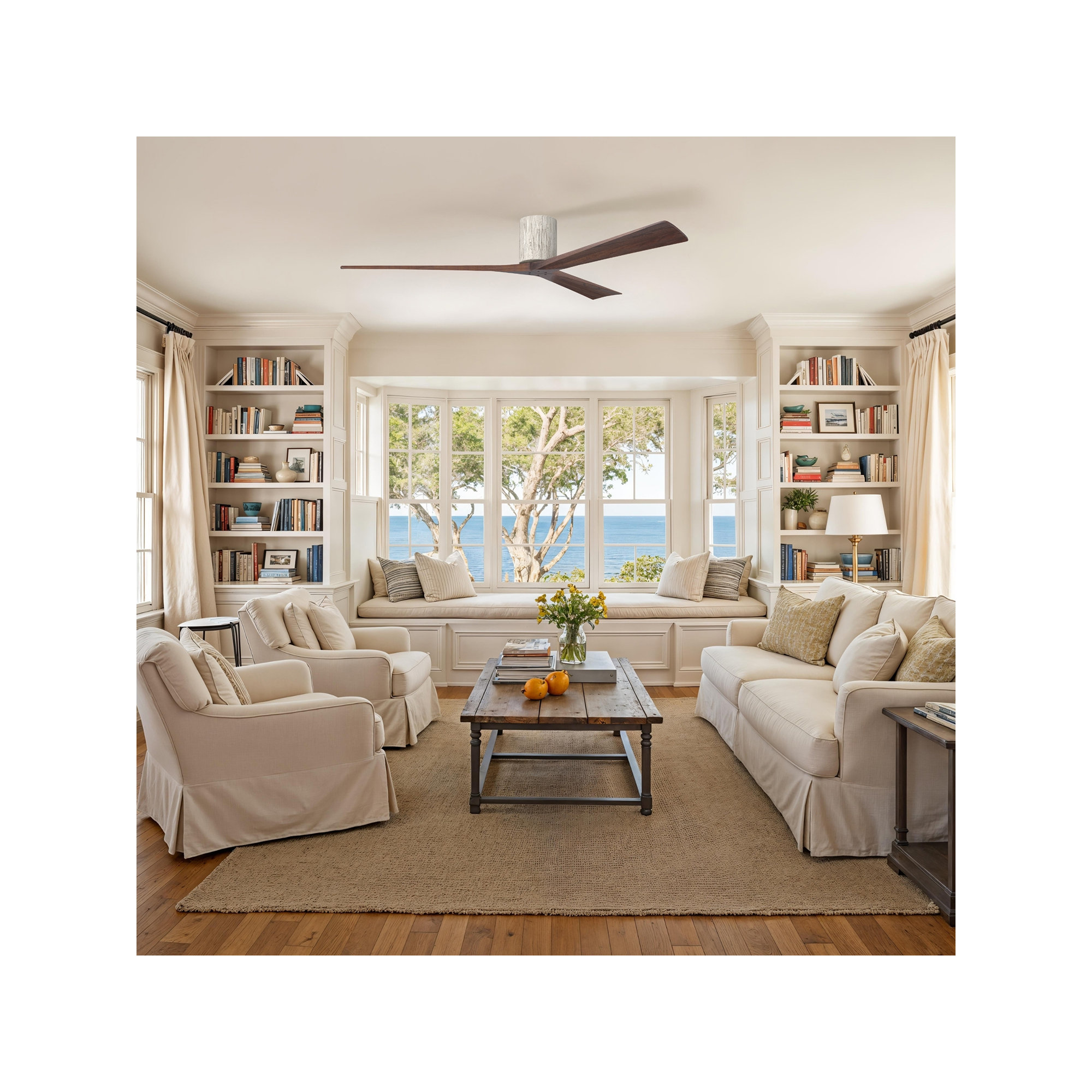 Olivier 3 Blade Ceiling Fan, Barn Wood Tone, Walnut Tone, 72"
