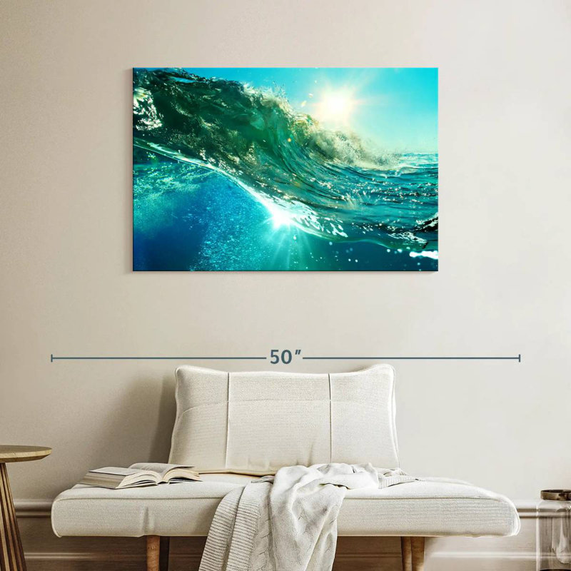 Gillard Sunlit Ocean Wave, H 26 po x l 39 po