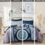 Édredon pour grand lit - imprimé médaillon bleu marine, rembourrage, style de taies d'oreiller à bordure brodée avec motif de draps, doux, détails, taie d'oreiller décorative, ajusté-120274463-120274466