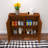 Mid Century Modern Fluted Sideboard Cabinet With 2 Outlet Holes, Buffet Cabinet With Storage,Walnut-290621459