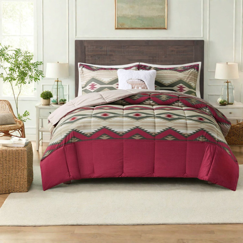 Ensembles de literie pour très grand lit de campagne, édredon en polyester doux avec coussin décoratif en sherpa