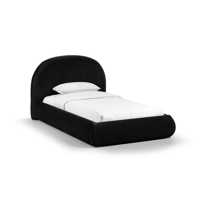 Lit tapissier Kat, Lit simple, Noir