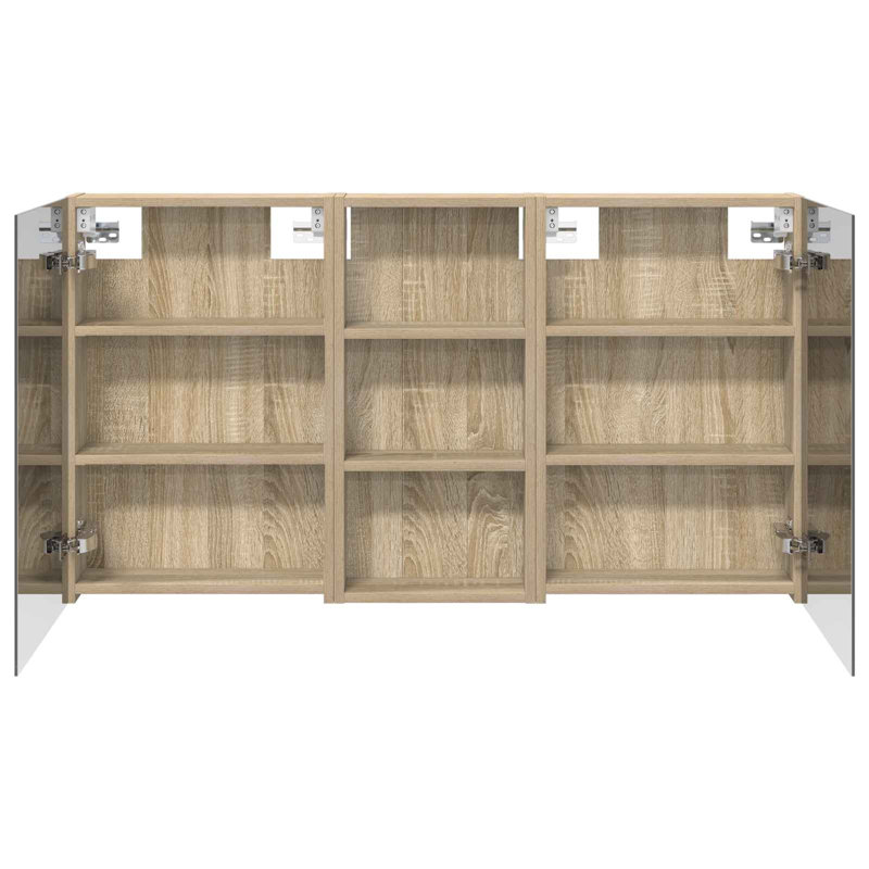 W H Wall Mounted Required Medicine Cabinet Mirror 6, 60.5cmH x 110cmW x 10.5cmD, Natural