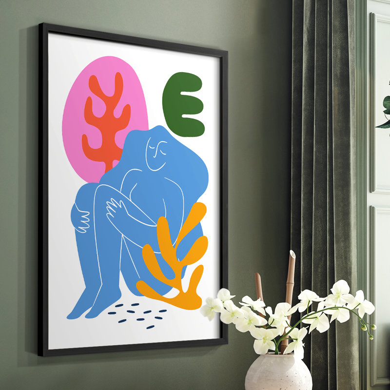 Matisse CDXLI, reproduction encadrée - bois massif, H 10 po x l 8 po, Cadre simple noir