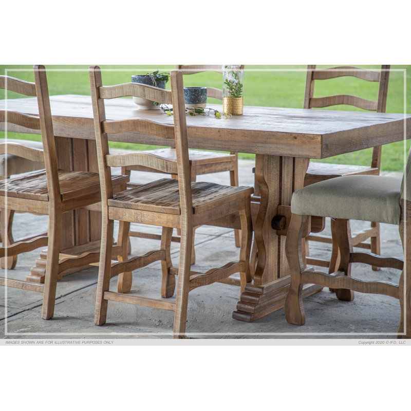 Rustic Brown Wood Rectangular Counter Height Table