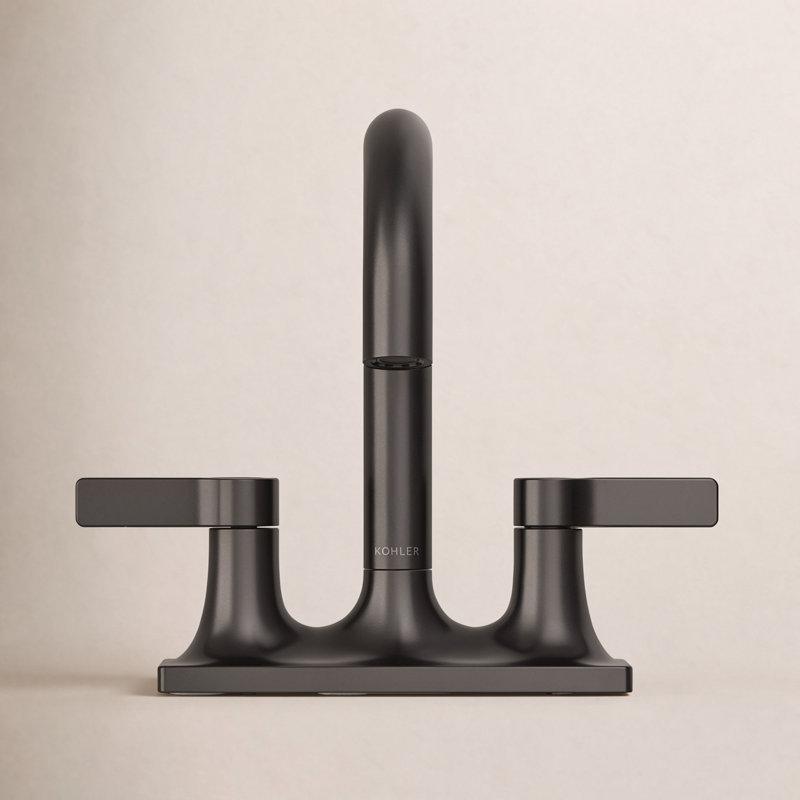 Venza Centerset Bathroom Sink Faucet 1.2 GPM, Matte Black
