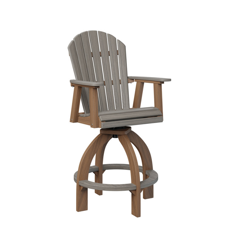 Très grand fauteuil pivotant 30 po Berlin, Acajou antique, Bois flottant gris