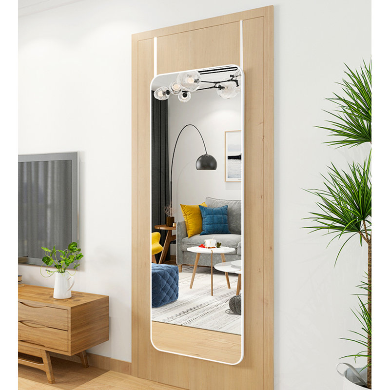 Metal Rectangle Mirror, White