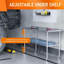 Table de préparation en acier inoxydable 24 po x 60 po avec roulettes réglables sous la tablette, table en acier inoxydable pour cuisine commerciale, extérieur, restaurant, hôtel et garage