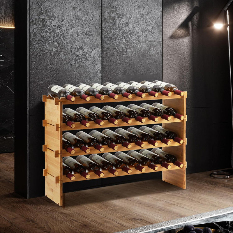 Floor Wine Bottle Rack Brown